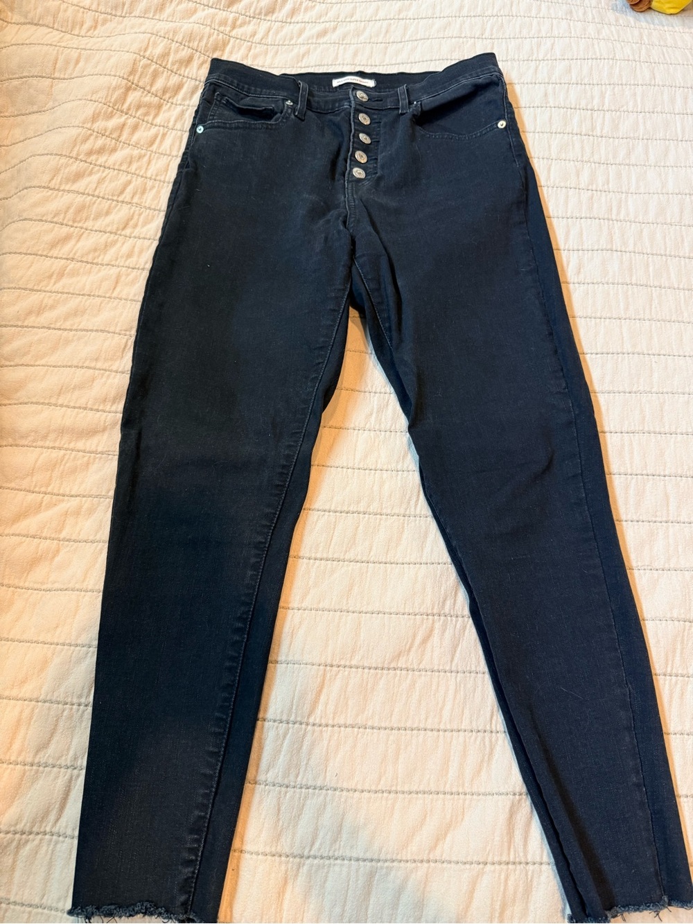 Levi’s Mile High Super skinny Button-Fly Black Jeans